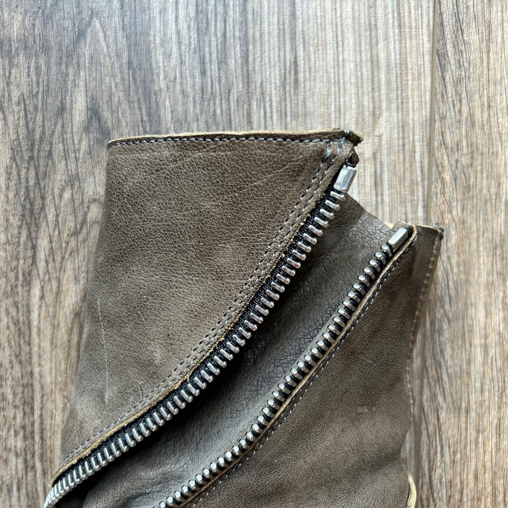 John Fluevog Tan Ruth Skin Spiral Zip Ankle Boots | 6 - Picture 7 of 13
